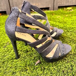 Alfani Sparkly Glitter Platform Stiletto Heels‎ Sandals Women Size 8.5M